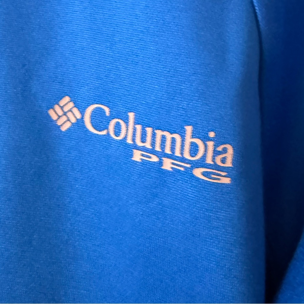 Columbia PFG Fishing Blue Quarter-Zip Pullover XS - Picture 2 of 10